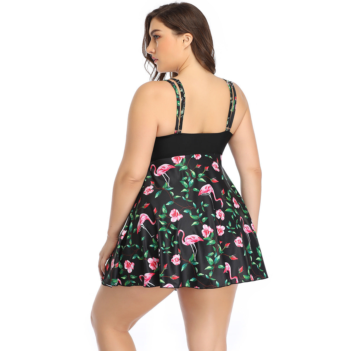 Oversized split print swimsuit
