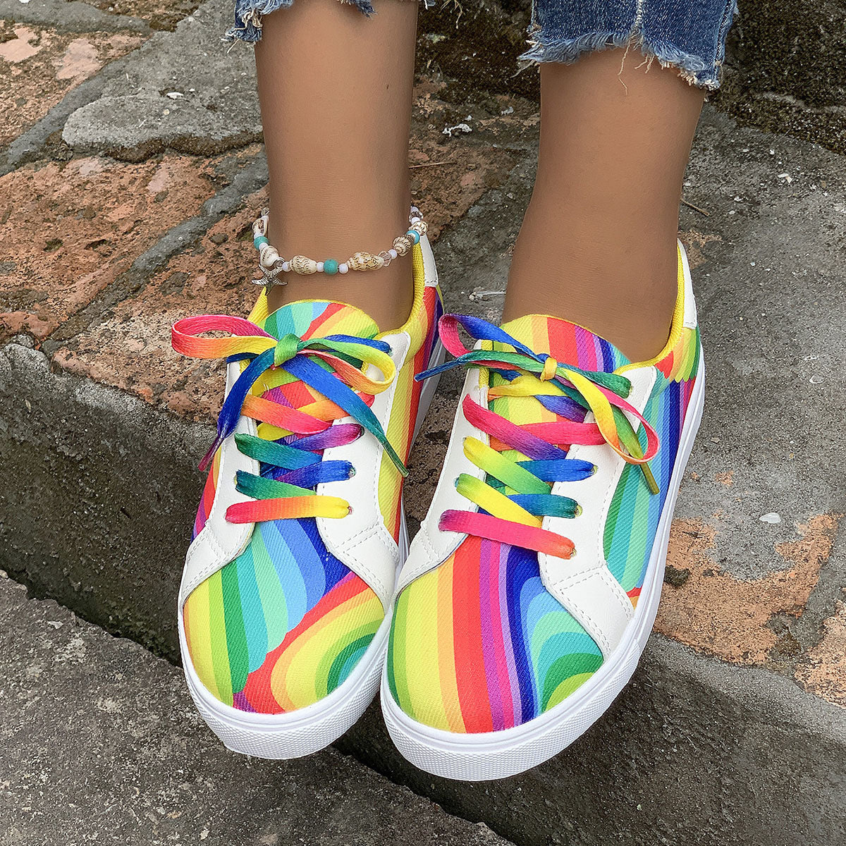 Street Fashion Casual Versatile Ladies Gradient Sports Shoes