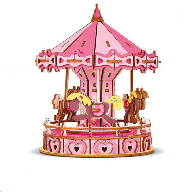 Laser cutting carousel toy puzzle 3d stereo