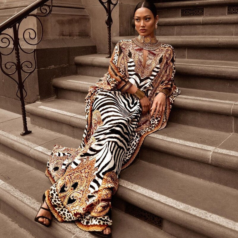 Oversized loose print dress
