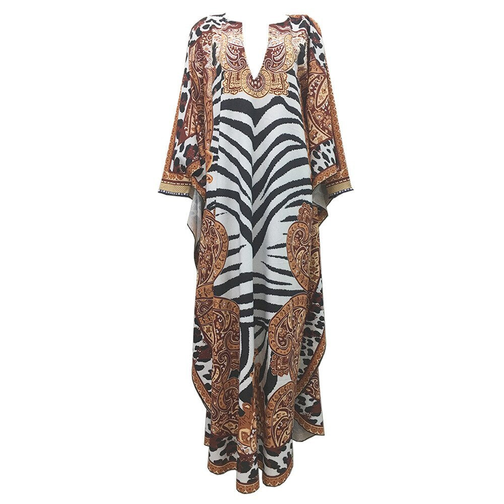 Oversized loose print dress