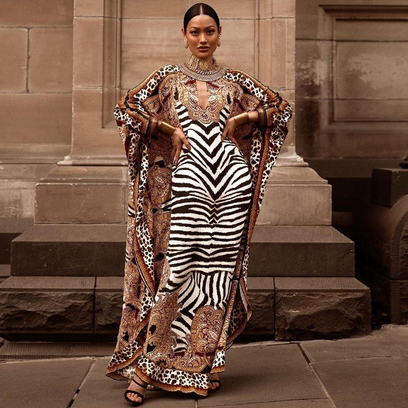 Oversized loose print dress