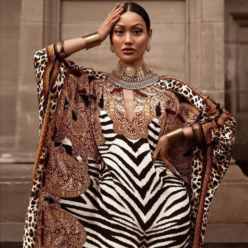 Oversized loose print dress
