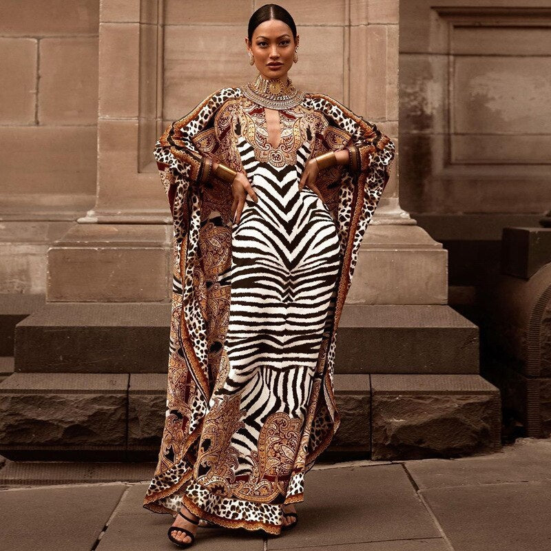 Oversized loose print dress