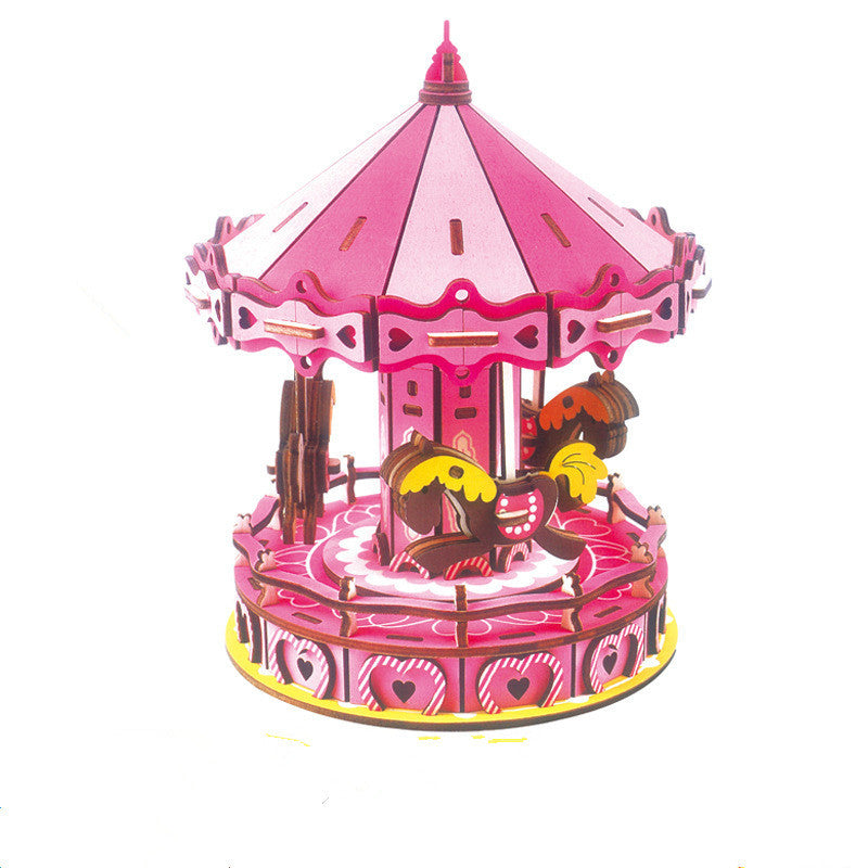 Laser cutting carousel toy puzzle 3d stereo