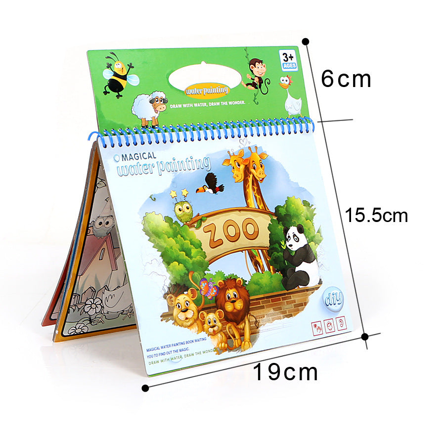 Early Education Clear Water Painting Life Common Sense Digital English Anime Water Album Graffiti Water Painting Book Color Filling Color Applying Books