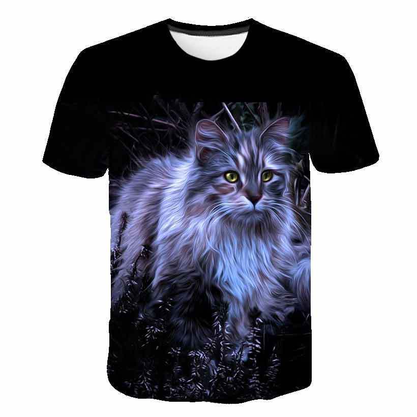 Summer Kids Korean Kitty Print Short Sleeve