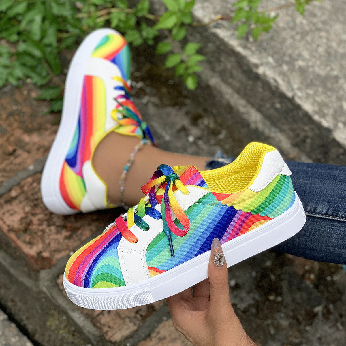 Street Fashion Casual Versatile Ladies Gradient Sports Shoes