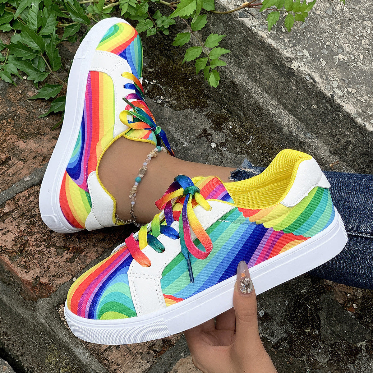 Street Fashion Casual Versatile Ladies Gradient Sports Shoes