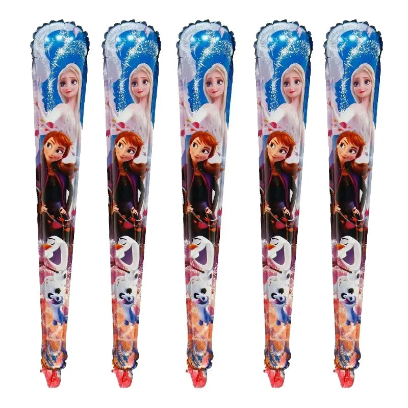 5pcs/lot Disney Frozen Snow White Ariel Rapunzel Princess Balloons Hand Holding Sticks Globos Party Decora Baby Shower Supplies