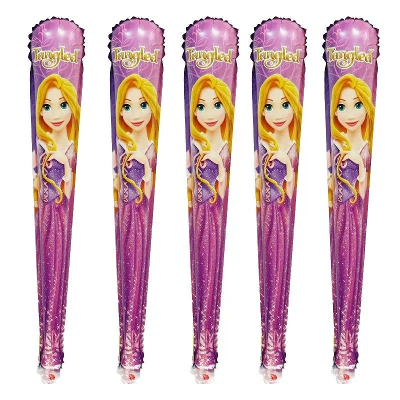 5pcs/lot Disney Frozen Snow White Ariel Rapunzel Princess Balloons Hand Holding Sticks Globos Party Decora Baby Shower Supplies