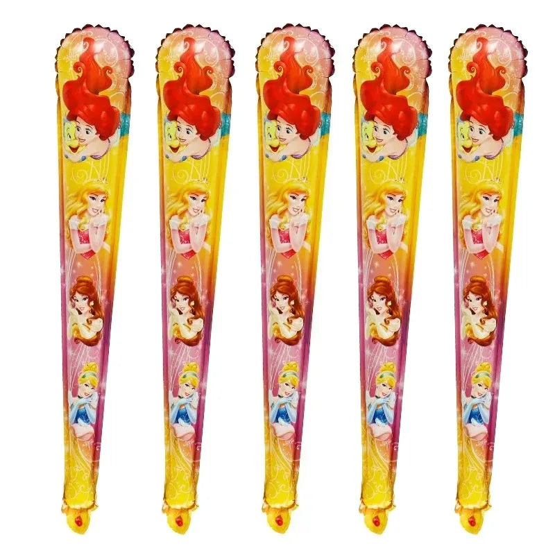 5pcs/lot Disney Frozen Snow White Ariel Rapunzel Princess Balloons Hand Holding Sticks Globos Party Decora Baby Shower Supplies