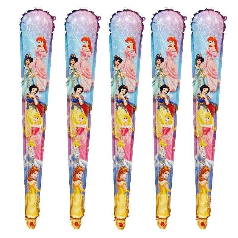 5pcs/lot Disney Frozen Snow White Ariel Rapunzel Princess Balloons Hand Holding Sticks Globos Party Decora Baby Shower Supplies