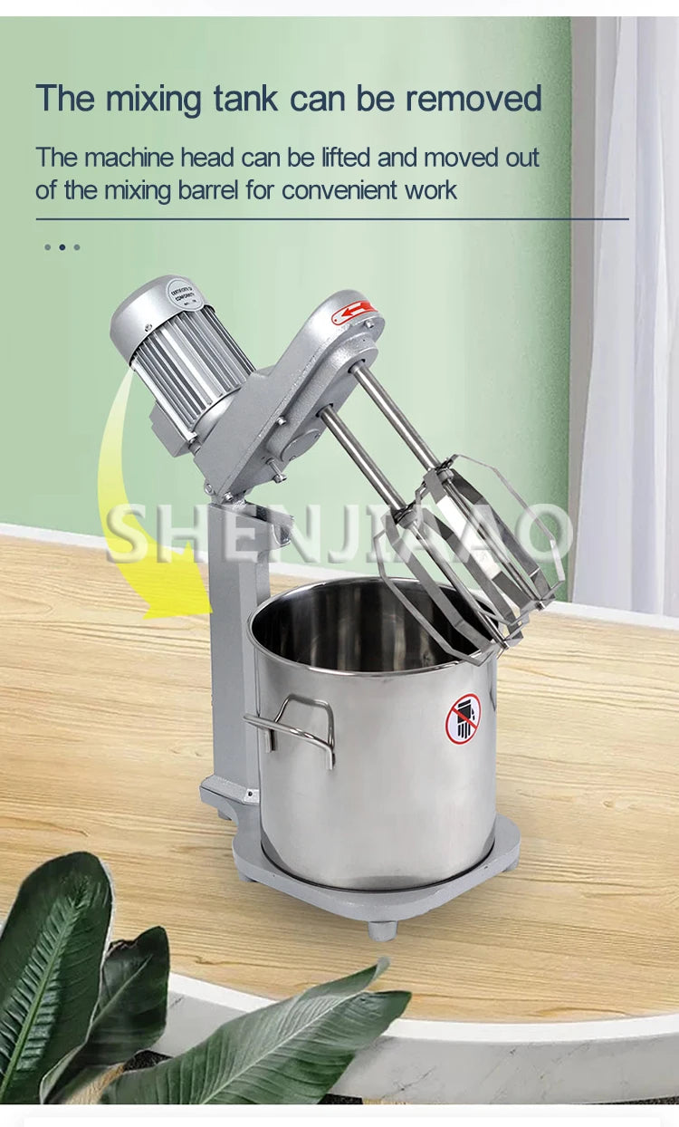 Easy Whisk Egg Beater 15-Liter Dual-Axis Desktop Egg Beater Commercial Electric Cake Mixer Flour Mixer Batter Egg Beater