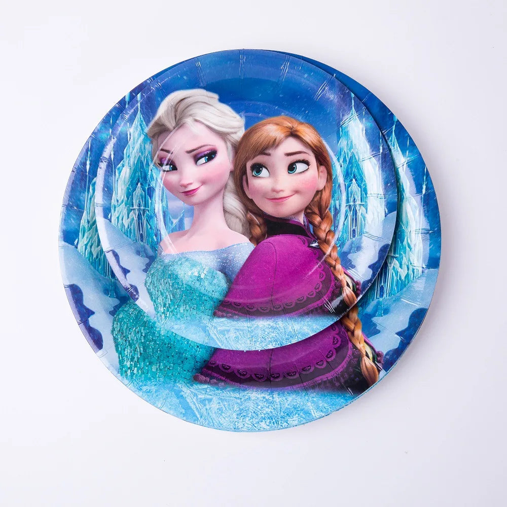 Disney Frozen Party Elsa Princess Set Decoration Party Supplies Cup Straws For Birthday Party Decorations Kids Baby Shower Gift