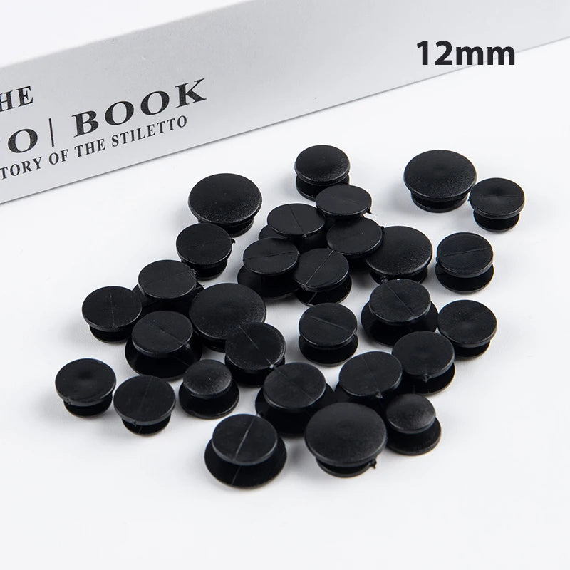 25pcs Lightweight Buckles Plastic Buttons Black Ornaments For DIY Shoes Charms Kids Shoe Accessories