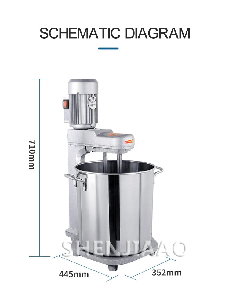 Easy Whisk Egg Beater 15-Liter Dual-Axis Desktop Egg Beater Commercial Electric Cake Mixer Flour Mixer Batter Egg Beater