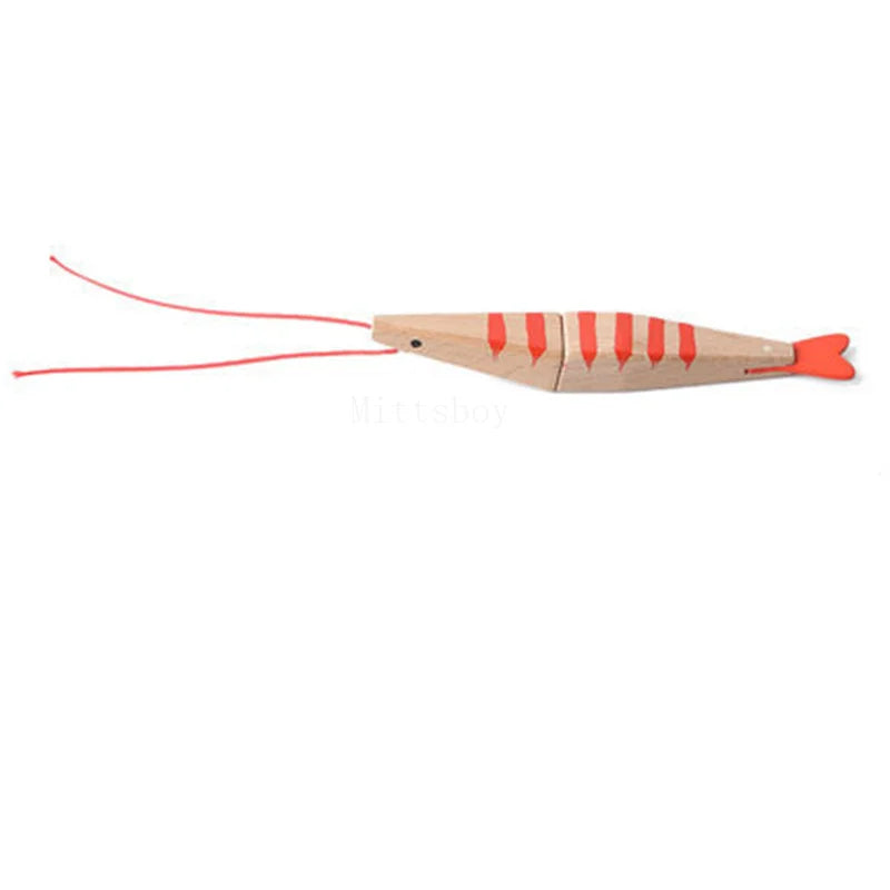 New Montessori Simulation Animal Magnetic Play House Fish Shrimp Crab Shell Seasoning Sashimi Baking Toy Wooden Educational Toys