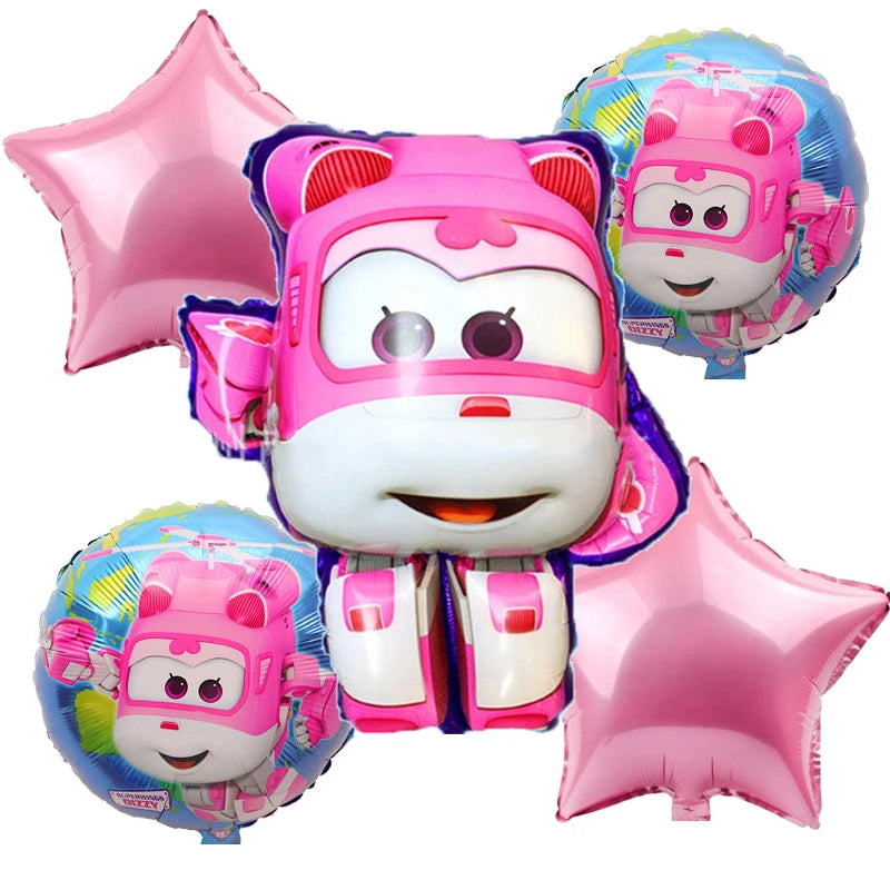 6Pcs/Lot Super Wings Cartoon Balloons Jett Balloons Super Wings Toys Birthday Party 32 Inch Number Decorations Kids Toy Balloons