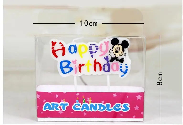 HOT Cartoon Hello Kitty Frozen Princess  Elsa Anna Candle Happy Birthday Topper Flags Baby Kids Birthday Party Cake Decoration