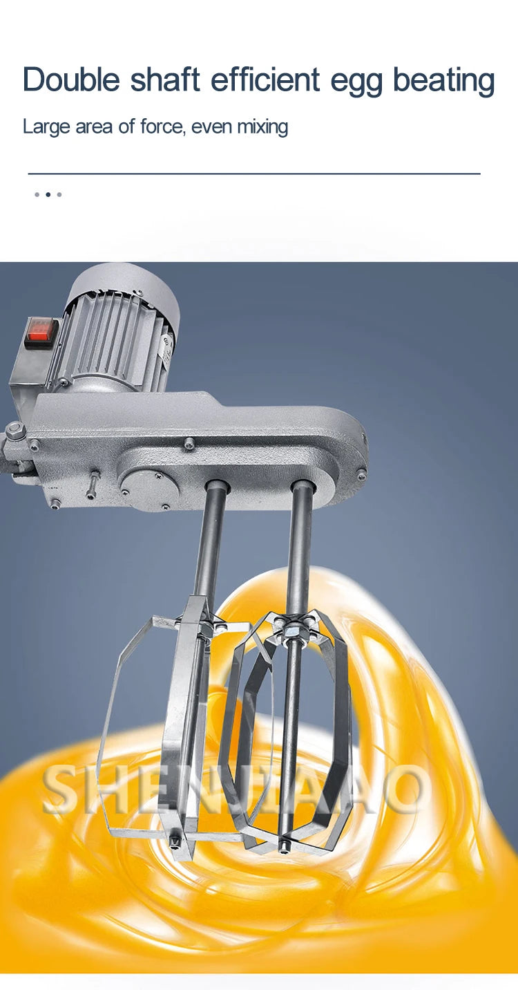 Easy Whisk Egg Beater 15-Liter Dual-Axis Desktop Egg Beater Commercial Electric Cake Mixer Flour Mixer Batter Egg Beater