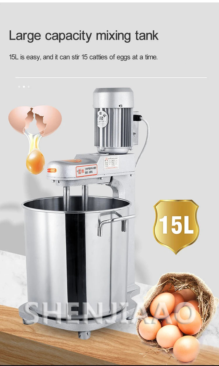 Easy Whisk Egg Beater 15-Liter Dual-Axis Desktop Egg Beater Commercial Electric Cake Mixer Flour Mixer Batter Egg Beater