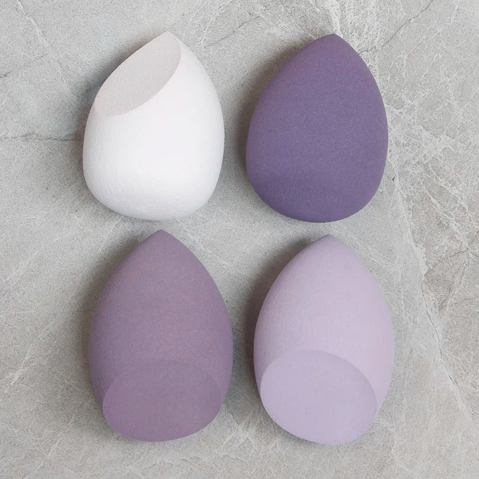 4pcs Makeup Sponge Set Purple Blender Bulk Beuty Makeup Tool Cosmeticos Puff Face Liquid Cream Powder Foundation Blending