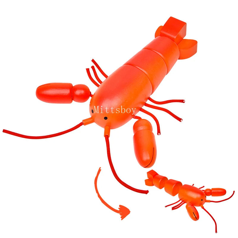 New Montessori Simulation Animal Magnetic Play House Fish Shrimp Crab Shell Seasoning Sashimi Baking Toy Wooden Educational Toys