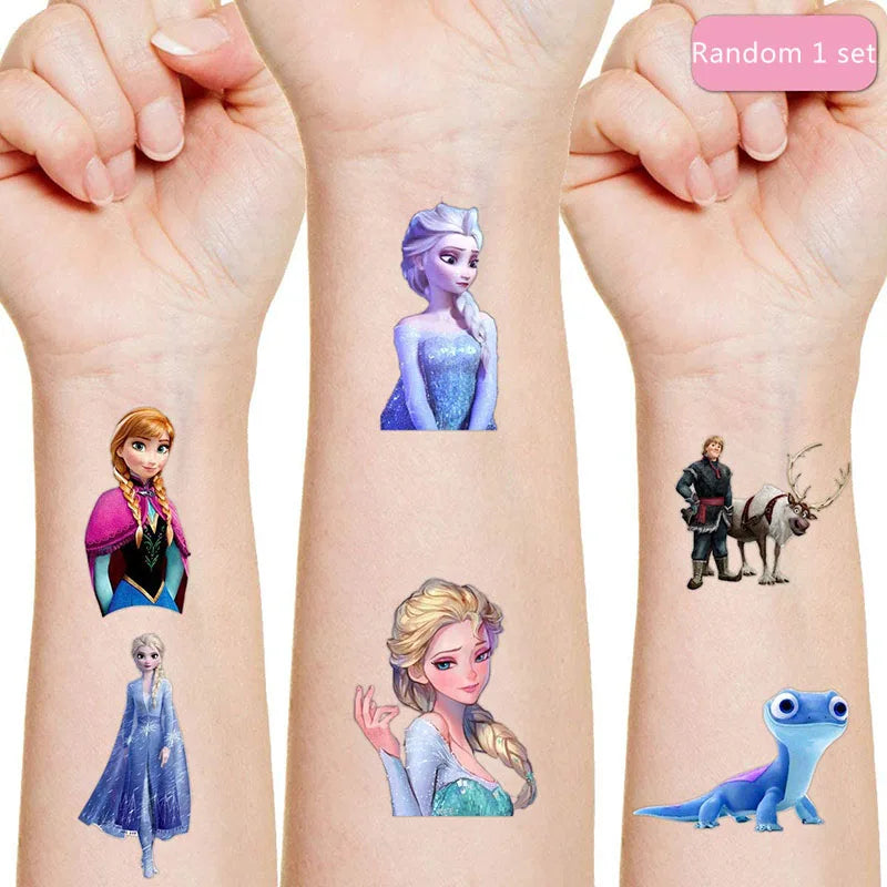 Disney Frozen Tattoo Sticker Children's Birthday Party Decoration Cute Cartoon Disney Princesses Anna Aisha Stickers Kids Gifts