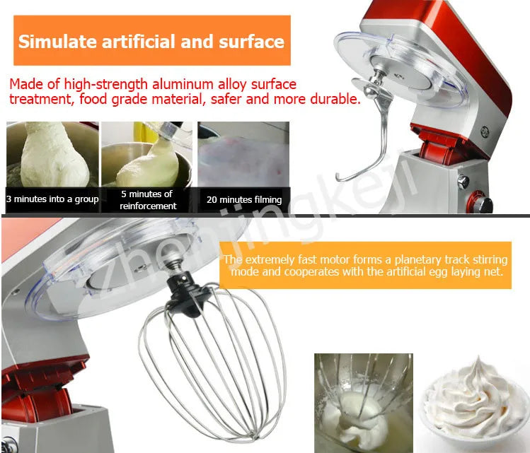 Egg Stirring Kneading Mixer 1200W Home 110V Voltage 6.5L Commercial Chef flour Mixer Food Mixer Stir Tools