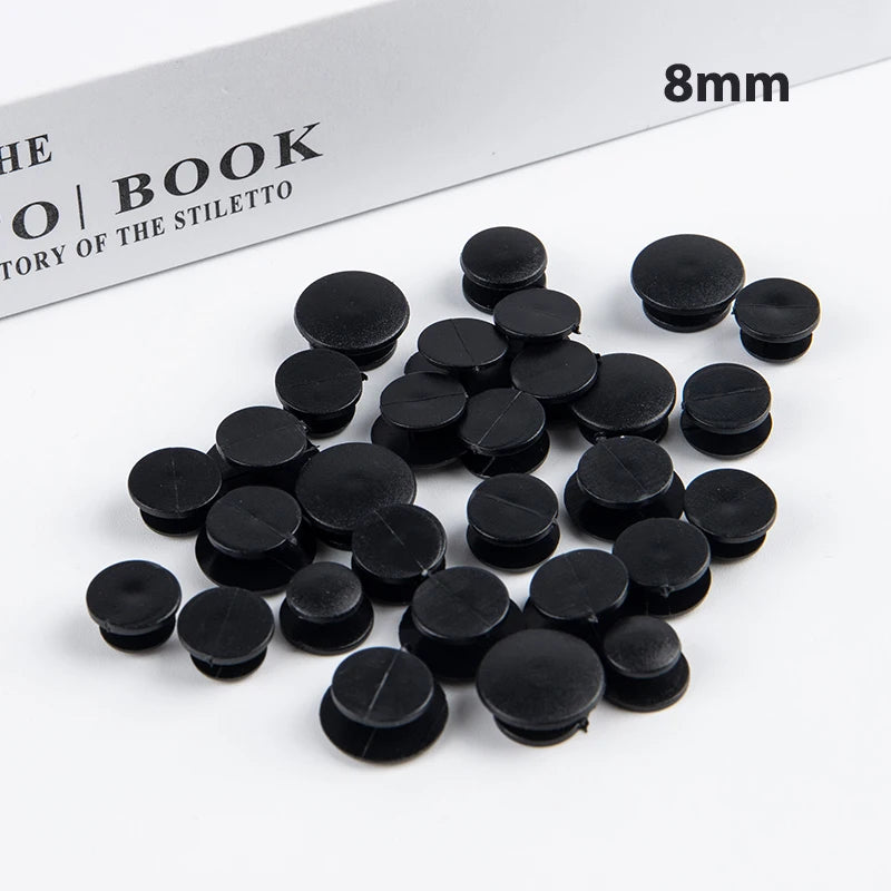 25pcs Lightweight Buckles Plastic Buttons Black Ornaments For DIY Shoes Charms Kids Shoe Accessories