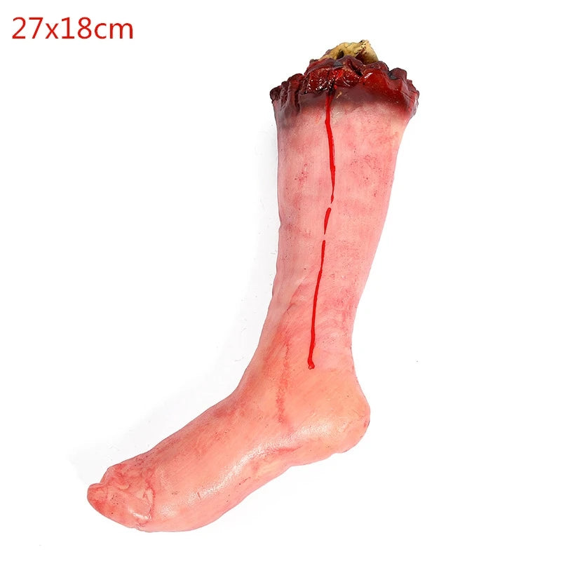 Halloween Horror Props Bloody Fake Arm Hand Creepy Finger Foot Scary Leg Brain Halloween Party Decoration Supplies