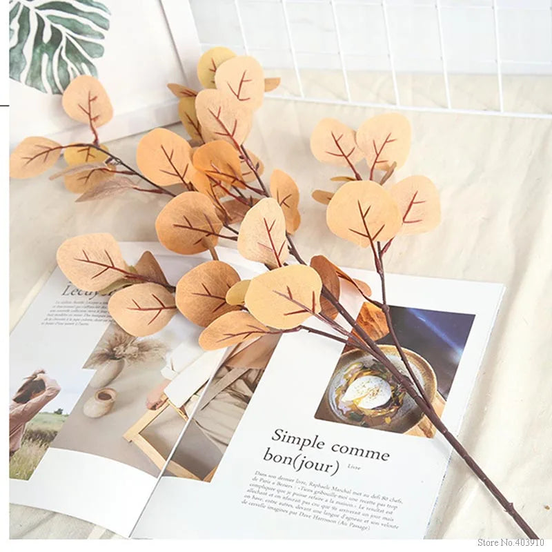 Artificial green grass plant plastic fake flowers simulation eucalyptus leaves bouquet home garden shop table decor Money Grass