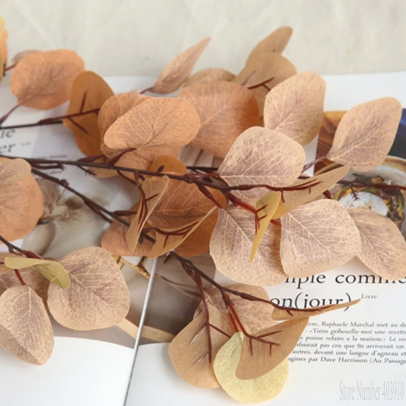 Artificial green grass plant plastic fake flowers simulation eucalyptus leaves bouquet home garden shop table decor Money Grass