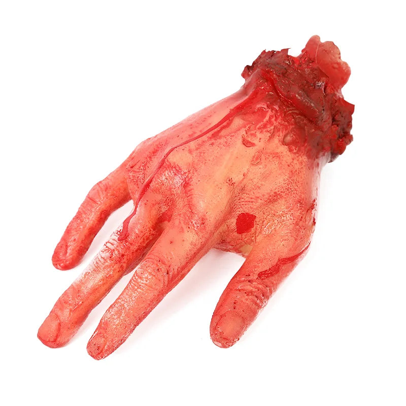 Halloween Horror Props Bloody Fake Arm Hand Creepy Finger Foot Scary Leg Brain Halloween Party Decoration Supplies