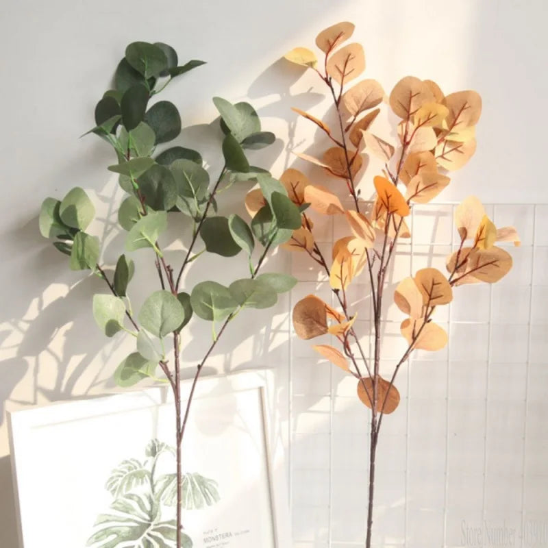 Artificial green grass plant plastic fake flowers simulation eucalyptus leaves bouquet home garden shop table decor Money Grass