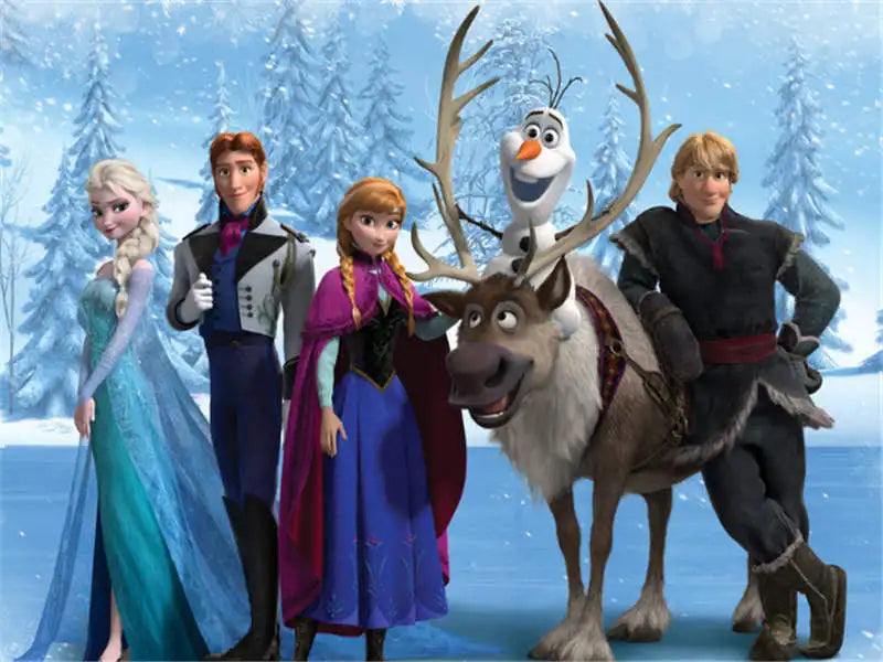 Disney Cartoon Frozen Box 6pcs/Lot Disposable Paper Box Princess Anna Elsa Theme Birthday Party Baby shower Popcorn Box Supplies