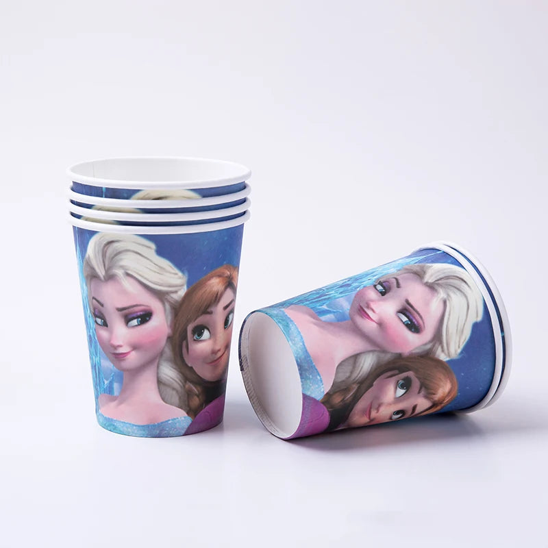 Disney Frozen Party Elsa Princess Set Decoration Party Supplies Cup Straws For Birthday Party Decorations Kids Baby Shower Gift