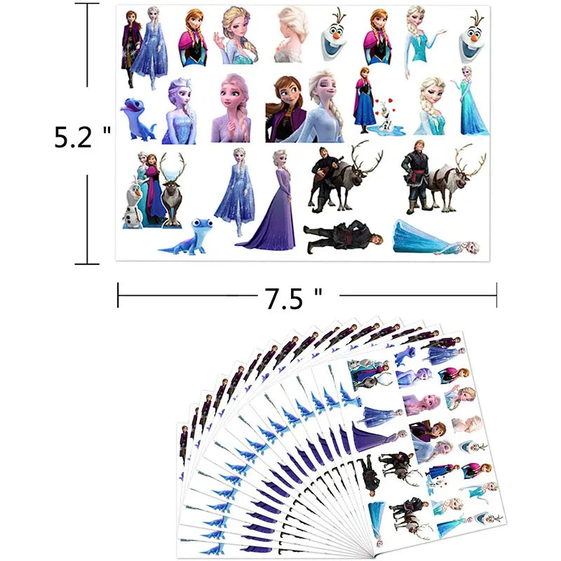 Disney Frozen Tattoo Sticker Children's Birthday Party Decoration Cute Cartoon Disney Princesses Anna Aisha Stickers Kids Gifts
