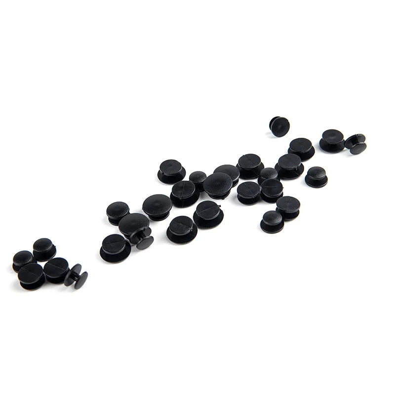 25pcs Lightweight Buckles Plastic Buttons Black Ornaments For DIY Shoes Charms Kids Shoe Accessories