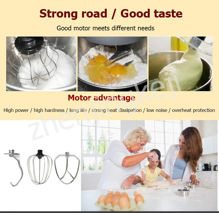Egg Stirring Kneading Mixer 1200W Home 110V Voltage 6.5L Commercial Chef flour Mixer Food Mixer Stir Tools