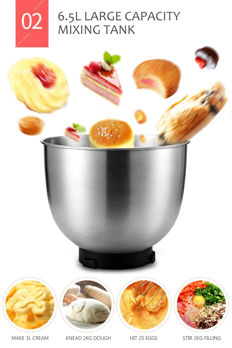 Stand Mixer Chef Machine Household Egg Mixing Machine Flour Mixing Machine Multi-functional Dough Mixer Kneading Machine SC-262