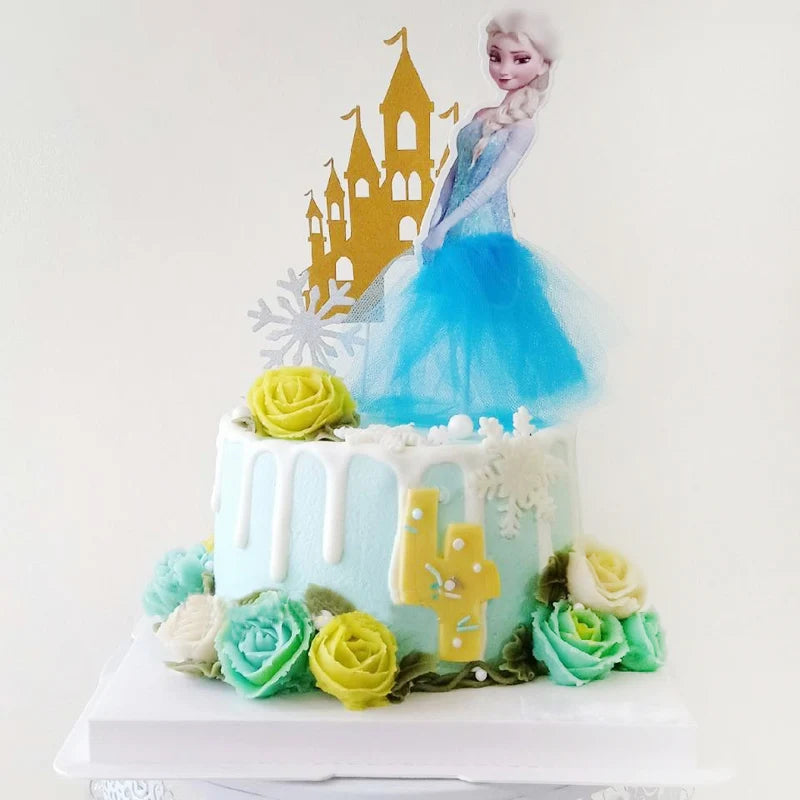 1Pcs/lot Disney Frozen Elsa Princess 13cm cake Topper Girl's favor Birthday party Cake Accessories Cake Topper Decor Suppliy