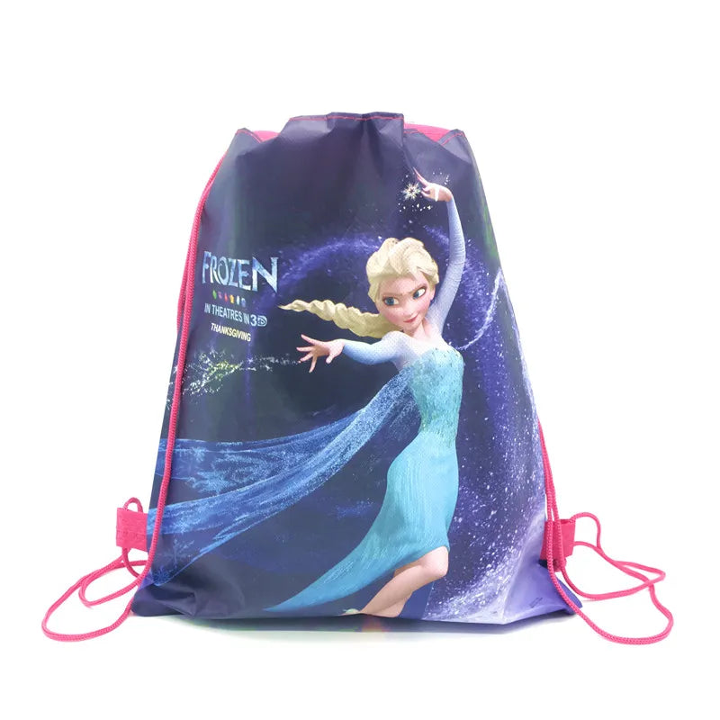 8/16/24/50PCS Disney Frozen 2 Anna Elsa Birthday Party Gifts Non-woven Drawstring Bags Kids Boy Favor Swimming School Backpacks