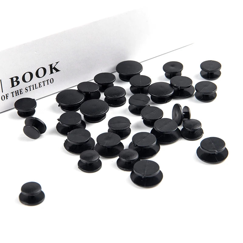 25pcs Lightweight Buckles Plastic Buttons Black Ornaments For DIY Shoes Charms Kids Shoe Accessories
