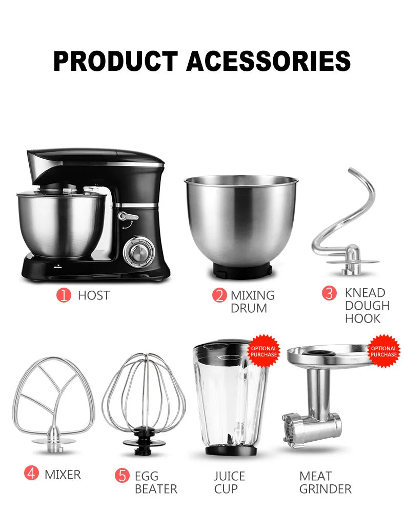 Stand Mixer Chef Machine Household Egg Mixing Machine Flour Mixing Machine Multi-functional Dough Mixer Kneading Machine SC-262