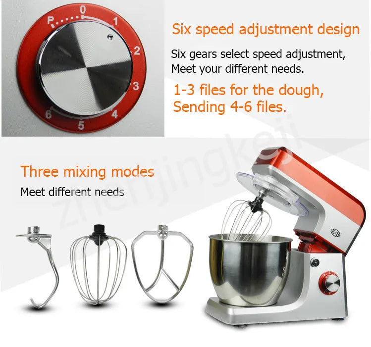 Egg Stirring Kneading Mixer 1200W Home 110V Voltage 6.5L Commercial Chef flour Mixer Food Mixer Stir Tools