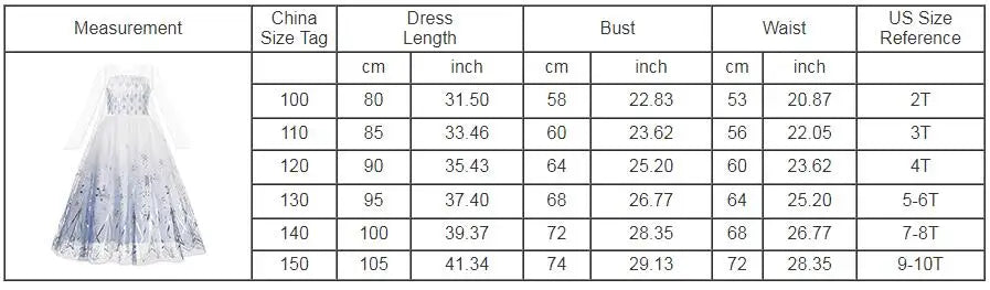 Frozen 2 Disney Cosplay Costumes for Girls Anna & Elsa Princess Snow Queen Long Dresses Halloween Party Carnival Clothes Vestido
