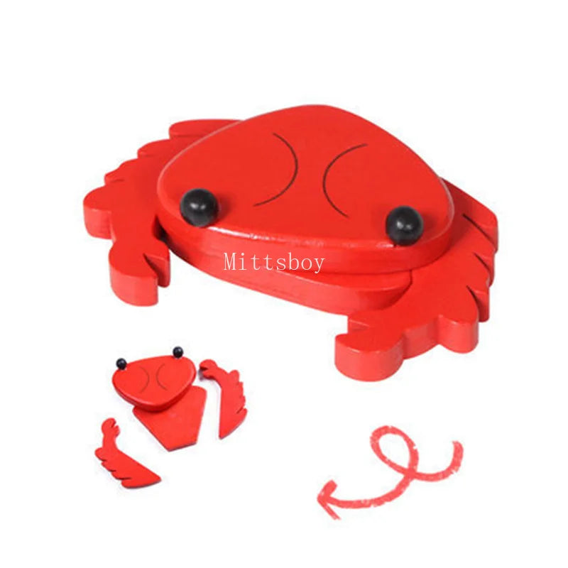 New Montessori Simulation Animal Magnetic Play House Fish Shrimp Crab Shell Seasoning Sashimi Baking Toy Wooden Educational Toys