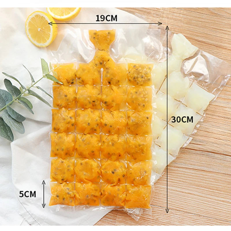 DIY Drinking Tool Ice-making Bags 30pcs/pack Ice Cube Tray Mold Disposable Portable Ice Mould Self-sealing Kitchen Gadgets